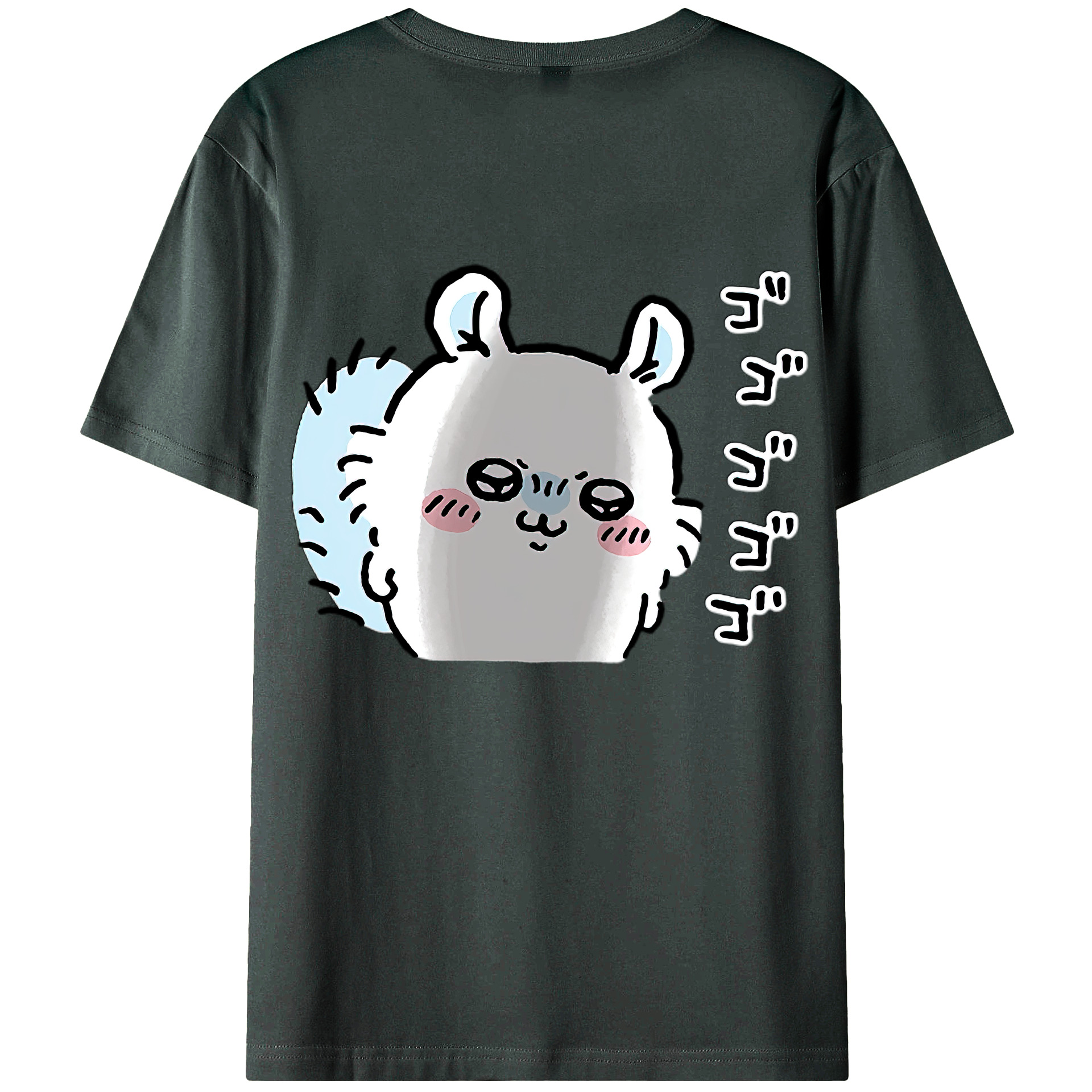 （画像用） ちいかわ モモンガ Chii-kawa Momonga 綿100％ メンズ半袖Tシャツ（バックプリント） 通気性
